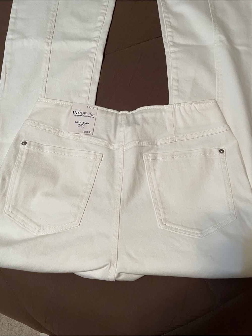INC International Concepts White Boot Cut Denim Pants - Picture 3 of 5